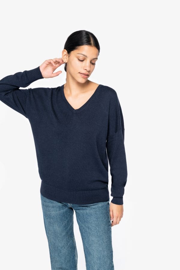 Pull écoresponsable col V en lyocell femme – Image 4