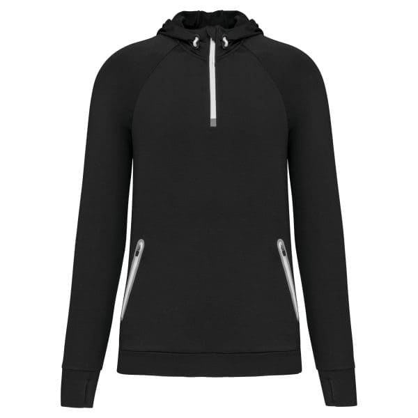 Sweat-shirt à capuche 1/4 zip sport unisexe – Image 16