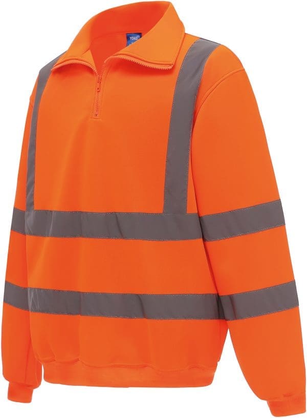 Sweat-shirt 1/4 zip haute visibilité – Image 6
