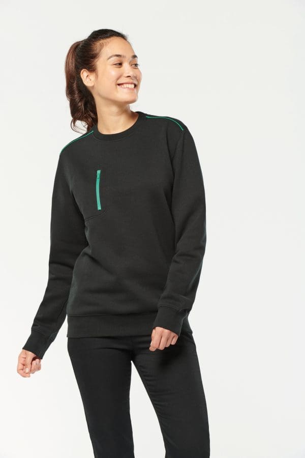 Sweat-shirt Day To Day zip poche contrastée unisexe – Image 11