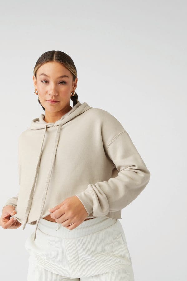 Sweat-shirt crop à capuche femme – Image 90