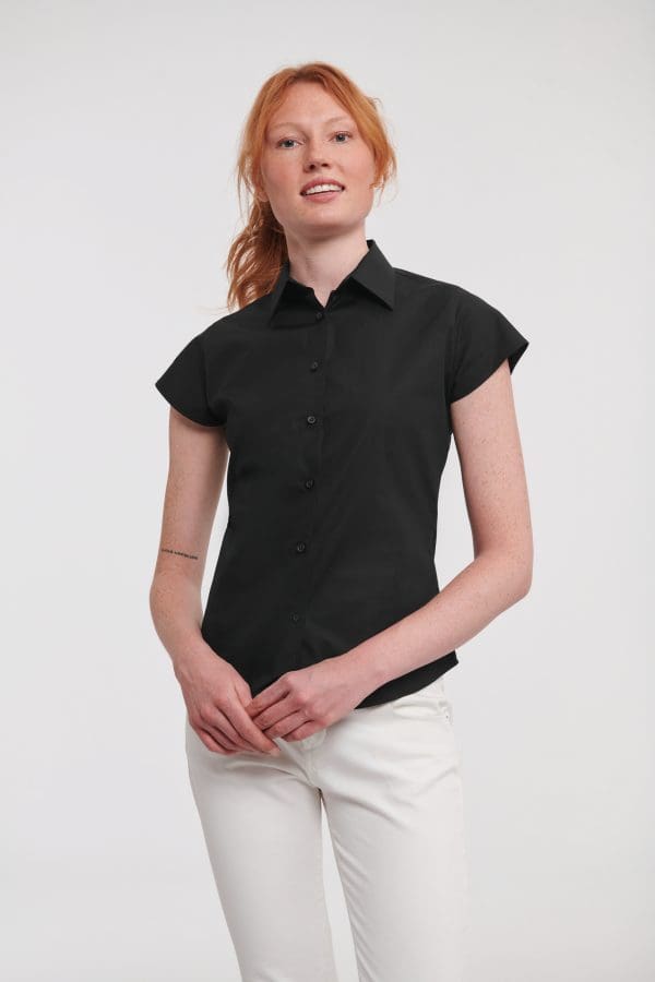 Chemise fittée femme manches courtes
