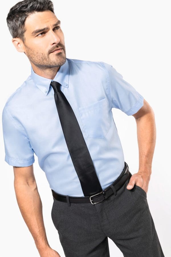 Chemise micro-sergé manches courtes sans repassage – Image 69